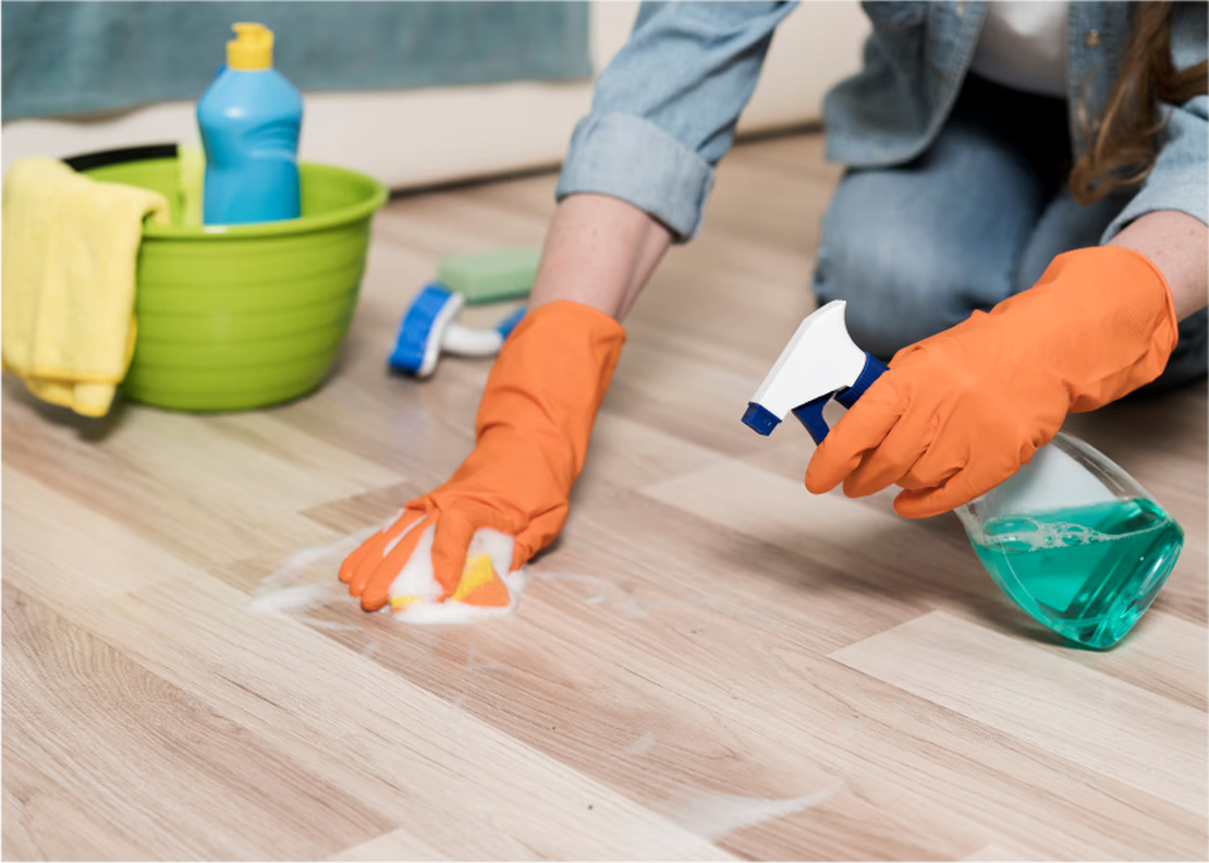 How to clean wooden floors without creating dust.